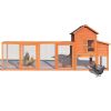 Large Wooden Chicken Coop,Outdoor Hen House with Nest Box ,Wire Fence Poultry Cage
