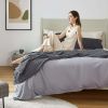 Cooling Cotton Waffle Breathable Rayon Derived from Bamboo Twin XL Blanket,Grey,66x90 inches