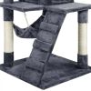 51" Cat Tree with Hammock and Scratching Post Tower, Brown