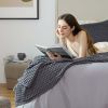 Cooling Cotton Waffle Breathable Rayon Derived from Bamboo Twin XL Blanket,Grey,66x90 inches