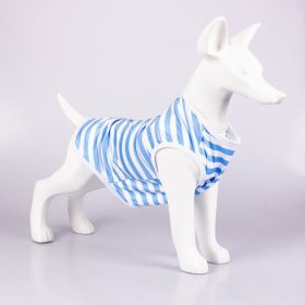 Pet Vest Comfortable Breathable Stripes Vest Dog Clothes (Option: Light Blue White-XS)
